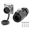EW-LP24 Industrial Waterproof Connector IP68 Quickly Plugging Aviation Connector Anti-Interference Circular Connector Fast Release Electrical Connector M24 2-24 Pin Flange Socket (10 Pin)