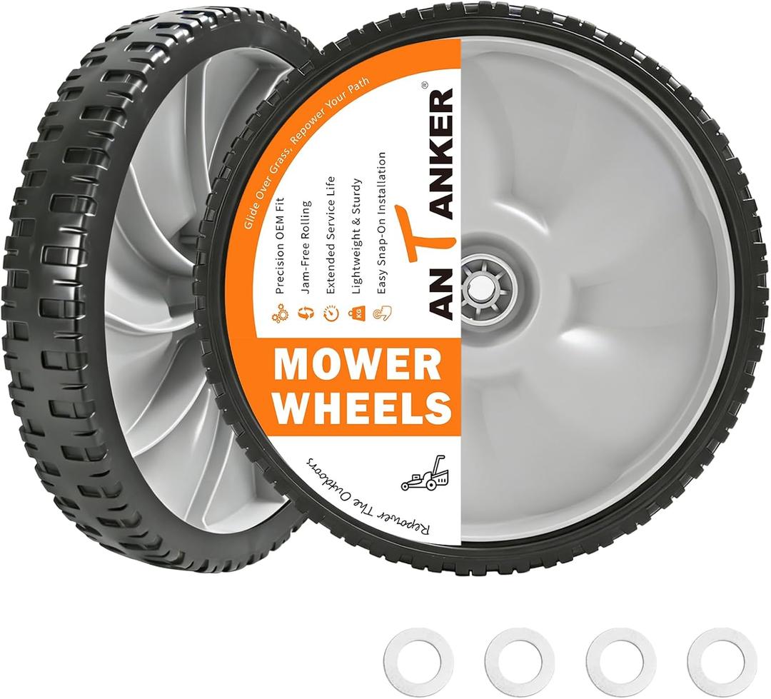 11 Inch Lawn Mower Rear Wheel Replacement, Fits Arnold 490-325-0023, Universal Plastic Wheel for MTD, Craftsman, Toro & More, 11 INCH-2PCS
