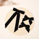 2 x 3PCS Velvet Hair Bow Black Hair Ribbon Clips for women Girls Fall Alligator Hair Clips Hair Accessories Toddlers Kids Teens