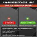 54.6V 2A Electric Bike Charger for 48V Lithium Battery (UL Certified), Input 110-240V, with 6 Jack Connectors (DC2.1MM / DC2.5MM / RCA 8MM / 3-P 8MM / 3-P 12MM/ 3-P XLR) (48V Ebike Battery Only)