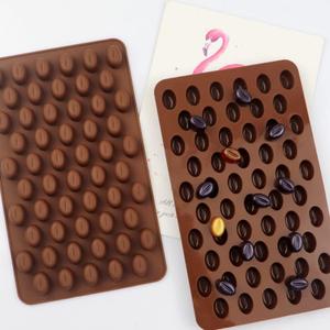 2 Pack, Cute Coffee Bean Shaped Silicone Chocolate Candy Cake Mold
