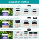 Sumaote Solar Post Lights 160LM 52 LED - Outdoor Deck Fence Post Cap Lights fit 4x4 5x5 6x6 Wood Posts, IP65 Waterproof for Garden Porch Patio, 6000K White Lighting, 2 Pack