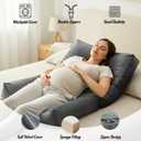 Pregnancy Pillows for Sleeping, 45.3 Inch Pregnancy Massage Pillow Full Body Pillow with Removable Cover & Leg Pillow, Support for Back, Legs, Belly, HIPS for Pregnant Women