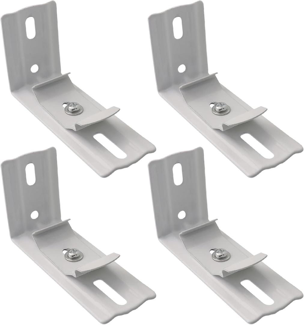 4PCS White Metal Vertical Blind Stand External Mounting Bracket Clamp Suitable for Top Width 1-1/2 Inch Rail