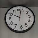 AKCISOT 14 Inch Wall Clock Silent Non-Ticking Modern Wall Clocks Battery Operated - Analog Classic Clock for Office, Home, Bathroom, Kitchen, Bedroom, School, Living Room(Black)