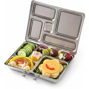 PlanetBox Rover Stainless Steel Bento Box Style Lunch Box for Kids with 5 Compartments – Durable, Dishwasher Safe and BPA-Free Food Container