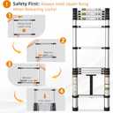 Telescoping Ladder for RV & Attic, 6.5FT Aluminum Extension Ladder with Dual Locking Mechanism, Max Load 330lbs, Compact Foldable Ladder for Roof, Home, Travel Trailer & Multi-Surface Use