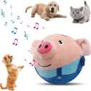 Interactive Dog Toys,Active Moving Pet Plush Toy,2026 New shaking dog ball pig dog toy Interactive Dog Ball with song Squeaky Moving Dog Ball Toy,Rechargeable Toys to Keep Them Busy Dog Toys(Blue Pig)