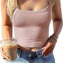 CHYRII Womens Tank Tops with Built in Bra Fashion Workout Top Longline Sports Bra Basic Camisole Top (Pink, XXL)