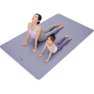 Keep Extra Large Yoga Mat with Strap, 75" x 47" x 0.28" - Extra Wide Thickened Exercise Mat for Women and Men Exercise, Fitness Mat for Home Workout, Yoga, Pilates (Purple)