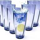 Alaiselit Unbreakable Plastic Cups Plastic Highball Drinking Glasses Tumbler, Large Water Tumbler Set (Set Of 6, 25 Oz) Dishwasher Safe (New Blue)