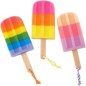 3pcs Bath Flower for Infants Elastic Hair Ties Bathing Accessories Body Bath Shower Sponge Shower Sponge for Body Loofah Popsicle Ice Cream Wooden Shower Head Child Bath Brush (1 Count (Pack of 1))