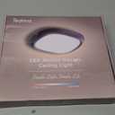 Motion Sensor Rechargeable Ceiling Light with Remote, 12000mAh Wireless Shower Lights for Inside Shower, Battery Operated Closet Light Sensored LED Overhead Lighting No Wiring for Hallway Garage (Black)