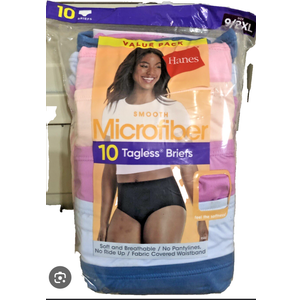 Hanes Womens Cool Comfort Microfiber Brief Underwear, 10-pack Size 9/2XL