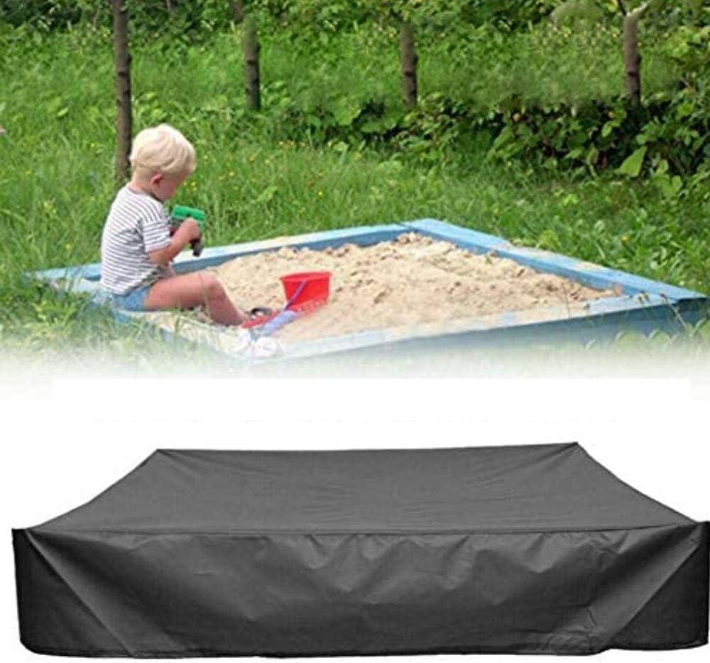 Sandbox Cover, Square Protective Cover for Sand and Toys Away from Dust and Rain, Sandbox Canopy with Drawstring, Sandpit Pool Cover (XL(200*200cm), Black)