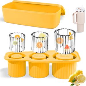 Ice Mold for Stanley Cup, Jrisbo Silicone Ice Cube Tray for 40 Oz Tumbler Cup with Lid and Bin, 3 Sizes Hollow Cylinder Stackable Ice Trays for Freezer, Chilling Drinks, Cocktails, Whiskey Ice Mold for Stanley Cup, Jrisbo Silicone Ice Cube Tray for 40 Oz Tumbler Cup with Lid and Bin, 3 Sizes Hollow Cylinder Stackable Ice Trays for Freezer, Chilling Drinks, Cocktails, Whiskey