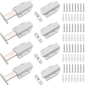 8 Pack Magnetic Push Latch Push to Open Cabinet Hardware Magnetic Touch Latch Door Push Release Latch Magnetic Drawer Push Catch Drawer Magnets, White