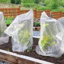 4 Pack Garden Mesh Netting for Plants 2.6x3.3ft - 3.3x4.9ft Insect Bird Netting Pest Barrier Bag with Drawstring 2 Size Fruits Tree Blueberry Bush Netting Cover Bag Protection for Vegetables Tomato