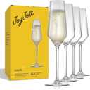 JoyJolt Champagne Glasses Layla Collection, Set of 4  6.7 oz Elegant Crystal Stemmed Champagne Flutes for Prosecco, Sparkling Wine, Mimosas, Cocktails, Weddings, Anniversaries, Parties