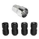 Black Wheel Locks Lug Nuts for Cars (M14X1.5 Thread Size, 1.57 inch Height, 60 Degree Cone Seats) - Set of 4 Locks and 1 Key