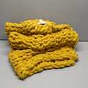Chunky Knit Blanket Throw 40"×40", Hand Knitted Warm Chenille Throw Blanket, Home Decor Soft Thick Yarn Cable Knit Blanket,Soft Breathable Fleece Banket Christmas for Couch Bed Sofa Best Gift (Yellow)