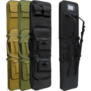 Rifle Bag, Tactical Long Rifle Backpack, Portable Shotgun Case for Firearm Storage and Transportation, Suitable for Outdoor Hunting Shooting (46in, Black)