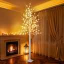 iBaycon 6FT Christmas Birch Tree Lights, Lighted Birch Tree LED Artificial Trees with 8 Modes Timer, Prelit Light Up Trees for Indoor and Outdoor Party Holiday Christmas Decorations