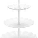 Coitak 3 Tier Cupcake Stand, Plastic Tiered Serving Stand, Dessert Tower Tray for Tea Party, Birthday and Wedding (Wavy-white rod)