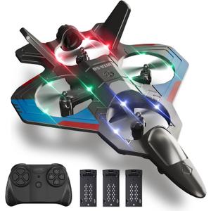Foam Remote Control Airplanes with 3 Batteries, RC Plane Airplane Toys for Boys Kids Adults Beginners 4-8 8-12 12-16, RC Planes Fighter Jet Helicopter Drones for Kids Adults, 360 Flip Easy to Fly