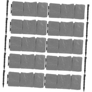 Happyyami Imitation Flexible Garden Edging Border for Flower Beds Landscape Design Easy to Install Fencing (Gray)