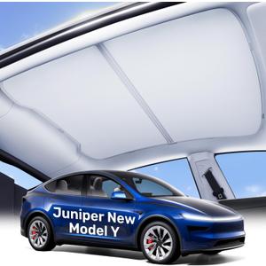 Zanch 2025 Tesla New Model Y Juniper Accessories Sunshade Roof [Ice-Crystal Cooling Coatings, Heat Insulation] No Sag No Gaps Glass Roof Sun Shade for Model Y Juniper Accessories 2025-2026, Grey