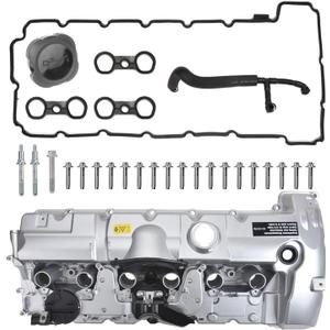 Engine Parts Aluminum Valve Covers Compatible With BMW E83 F25 E70 E85 E86 E89 E82 E92 E90 E60 E93 X3 X5 Z4 128i 328i 328xi 528i 3.0L 2.5L 2006-2013 (White(Upgrade Aluminum))