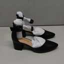 DREAM PAIRS ANNEE Pointed Toe Low Chunky Heels Pump Shoes Black Size 6