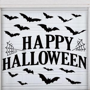 BBTO 24 Pcs Halloween Garage Door Decoration Black Bats Garage Door Magnets Magnetic Decorations Bat Magnet Decorations Refrigerator Magnets Magnetic Decal for Car Kitchen Fridge Vehicles