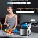 GoveeLife Smart Ice Maker Countertop, Portable Ice Machine with Voice Control, 9 Ice Cubes in 6 Minutes 3 Sizes, 26lbs/24Hrs, Self Cleaning RGB Lights, Quiet Ice Maker with Scoop for Kitchen Silver