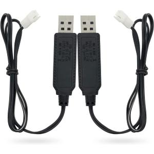 Charger Replacement for Carrera Mario Remote Control RC Car Battery, USB Charging Cable Cord 2 ft (2-Pack) - PDEEY