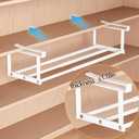 Under-Shelf Expandable Shoe Rack Organizer, White Metal, 40-70cm Width Adjustable, Cabinet Storage for Closet (1 Pcs)