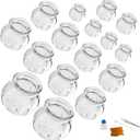 Glass Cupping Set Chinese Traditional Professional Acupoint Cupping Therapy Set for Back Muscle Massage Gift for Family(16PCS)