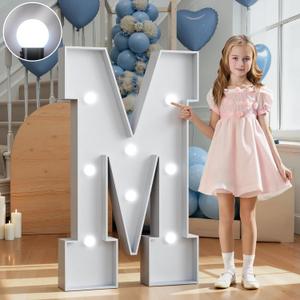 Marquee Letters 3 Feet Tall Large Light Up Letters Decorations Wedding Engagement Proposal White Party Decorations Marry Me Mr and Mrs Sign Big Cardboard Backdrop M