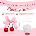 Suncalla 24 Pcs Cherry Party Decorations Cherry Pink Bow Garland Decor Shes The Cherries on Top Party DIY Fruit Hanging Ornaments for Wedding Baby Shower Bachelorette (Pink)