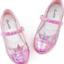 Furdeour Girls Dress Shoes Mary Jane Flower Wedding Party Bridesmaids Shoes Glitter Princess Ballet Flats for Kid Toddler