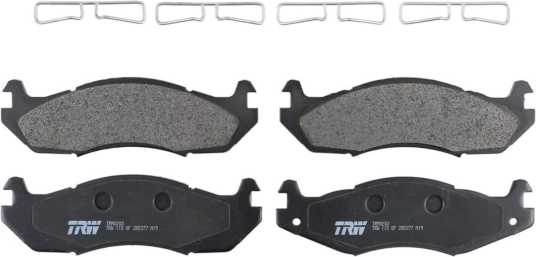 TRW Pro TRM0203 Disc Brake Pad Set For Jeep Cherokee 1985-1993, Front, And Other Applications