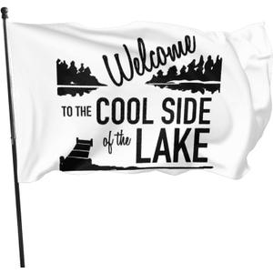 Welcome to The Lake 3x5 Ft Flag Bright Vivid Colors Banner With Brass Grommets Indoor Outdoor Decoration Single-Sided Printing