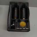 [Luxury] Kitchen Soap Dispenser Set - 16OZ Amber Glass Bottle, Stainless Steel Pump, Instant Dry Tray, Waterproof Labels, Non-Slip Silicone Pad, and Dish Brush | Upgrade for Your Kitchen and Bathroom