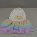 Dog Birthday Outfit Girl Puppy Princess Tutu Dress for Small Dogs Pet Birthday Cake Dresses Cat Birdhay Decoration Haliday Pet Apparel (Coloful, X-Large)