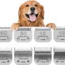 8 Pack Detachable Pet Dog Grooming Replacement Ceramic Blades Set Compatible with Andis Pet Clipper/Oster A5/Wahl KM10 Series Dog Clipper