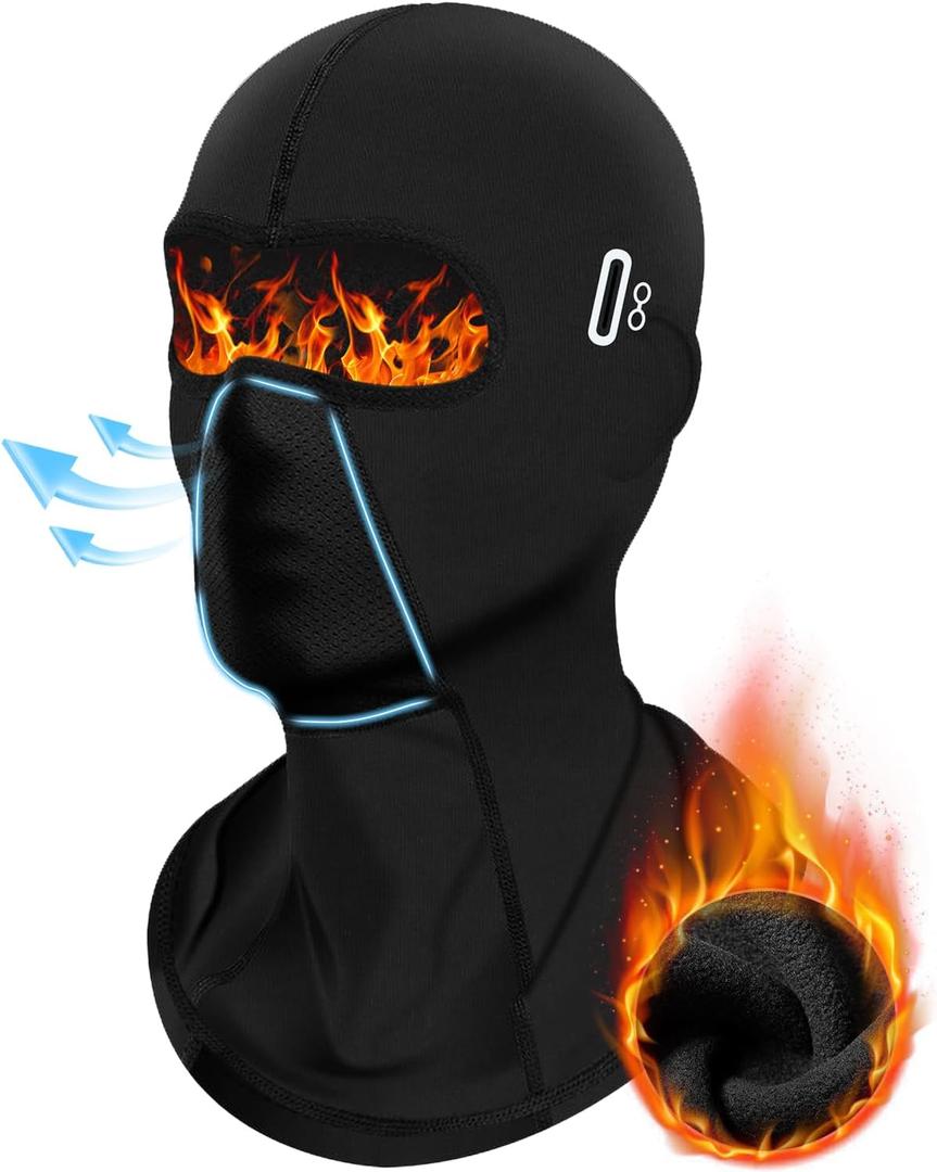 Balaclava Ski Mask for Men Women Fleece Winter Face Mask for Cold Weather Skiing Snowboarding Motorcycle Riding Outdoor Work (Black)