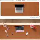Desk Mat on top of Desks, Vyaaa 55" x 23.6" PU Leather Desk Mat, Large Desk Blotter Pad for Office, Home, Gaming, Computer, Laptop, Keyboard and Mouse - Light Brown