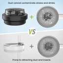 Tnvee 40 Oz Tumbler Flip Straw Lid for Stanley Tumbler- Silicone Cup Lid Replacement with Dustproof Cover Leak Proof for 40 OZ Stanley Cup Accessories (Black)