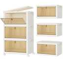 Closet Organizers and Storage 23Qt 3 Pack Stackable Storage Bins with 1 Lid Closet Organizer Boxes for Clothes Foldable Storage Box for Clothes/Office Supplies/Snacks